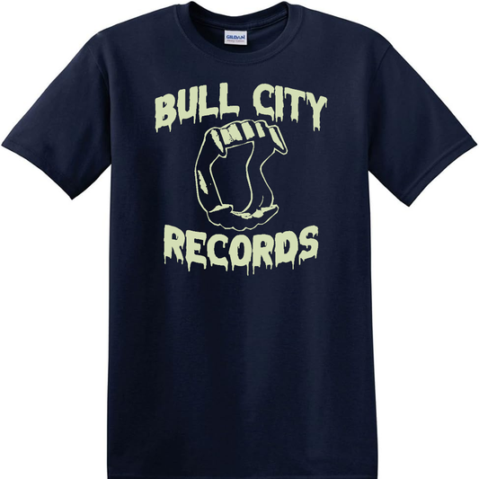 BCR Glow-In-The-Dark Plastic Fangs Blue T-shirt