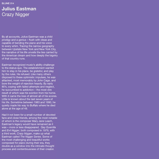 Julius Eastman - Crazy N***** LP