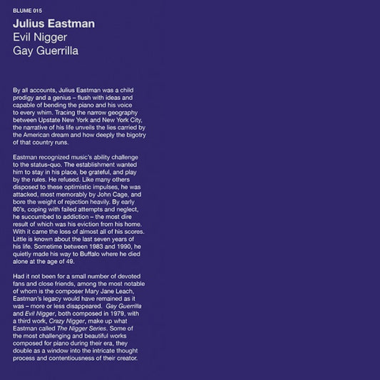 Julius Eastman - Evil N***** Gay Guerrilla LP
